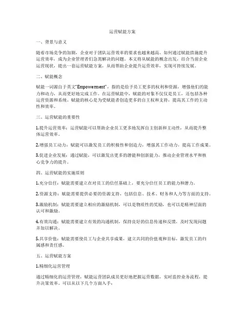 运营赋能方案