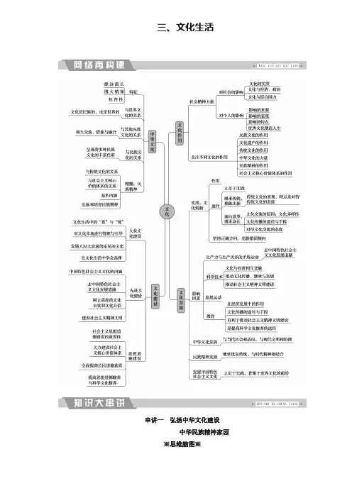 2019大二轮高考总复习政治文档：三、文化生活 Word版含解析-