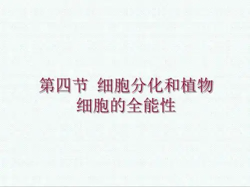 高二生物课件-沪科版高二生命科学7.4《细胞分化和细胞全能性》课件5 最新