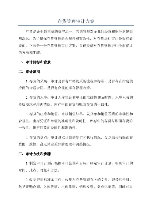存货管理审计方案