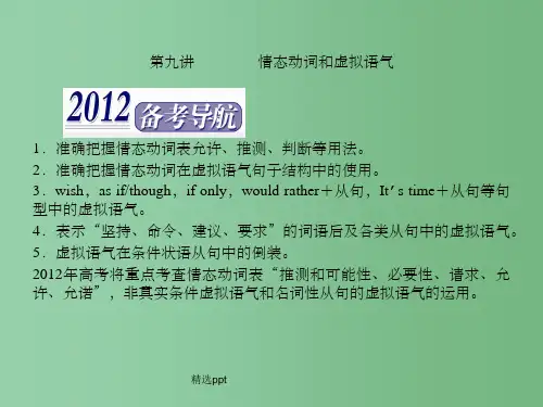 高三英语二轮复习 第一板块第九讲情态动词和虚拟语气课件