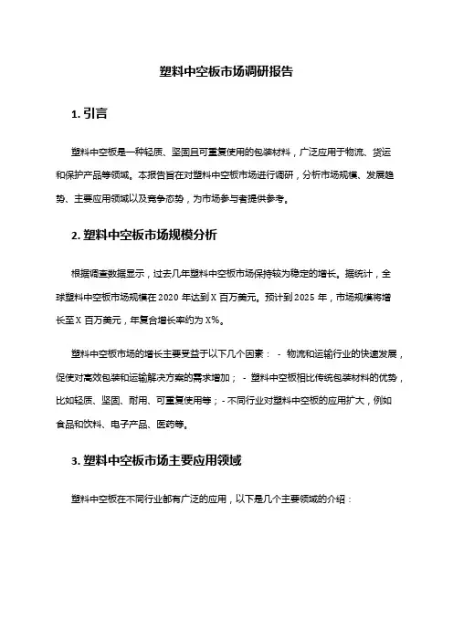 2024年塑料中空板市场调研报告