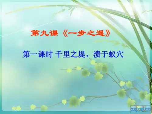 千里之堤溃于蚁穴