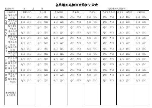 医院电巡检记录表