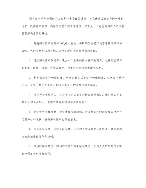 国有资产运营管理解决方案