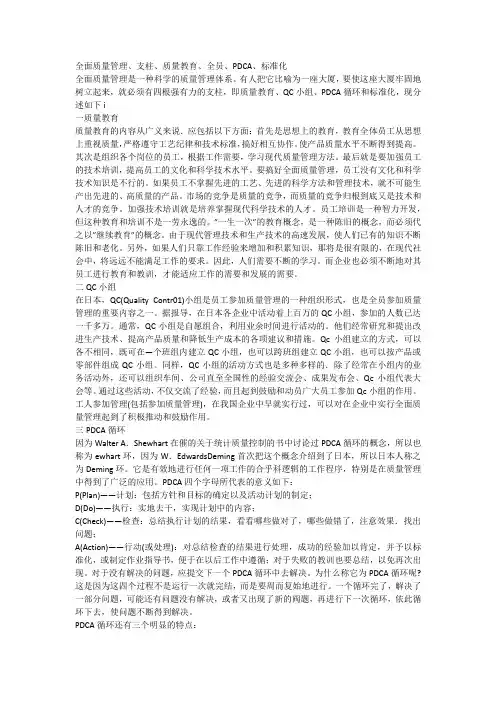 全面质量管理的4个支柱