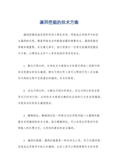 漏洞挖掘的技术方案