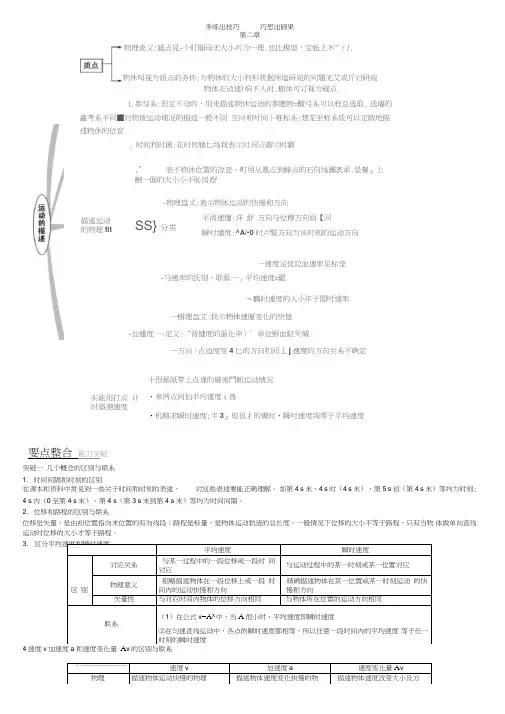 人教版高中物理必修一第一章总复习