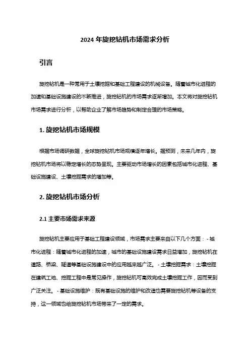 2024年旋挖钻机市场需求分析