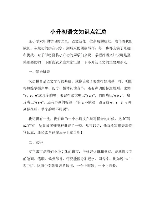 小升初语文知识点汇总