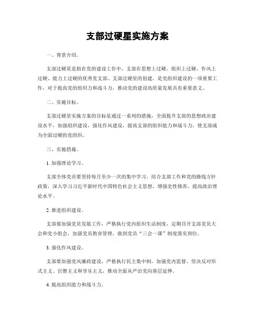 支部过硬星实施方案