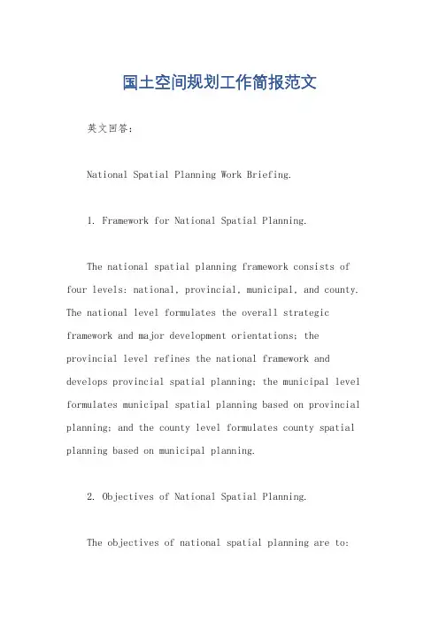 国土空间规划工作简报范文