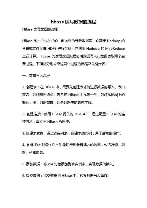 hbase读写数据的流程
