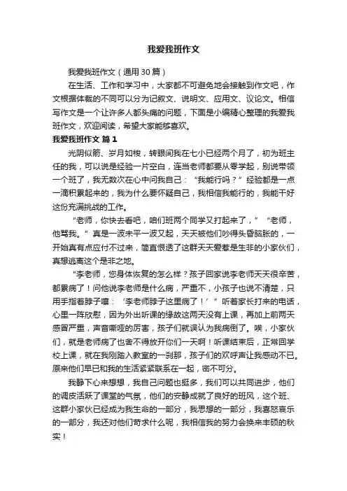 我爱我班作文