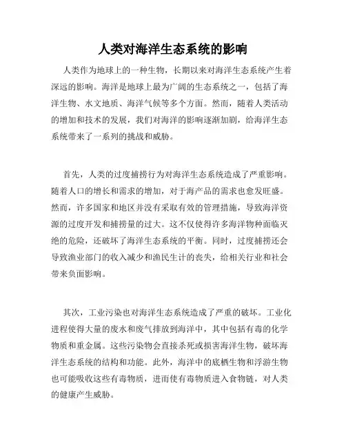 人类对海洋生态系统的影响