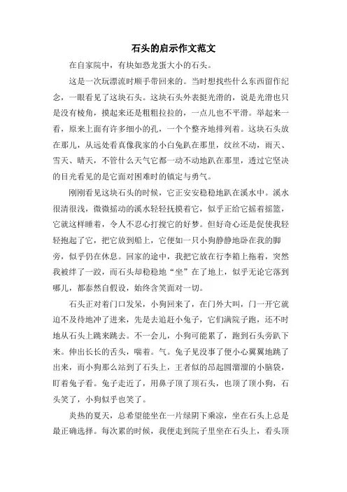 石头的启示作文范文