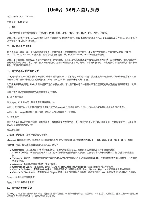 【Unity】3.6导入图片资源