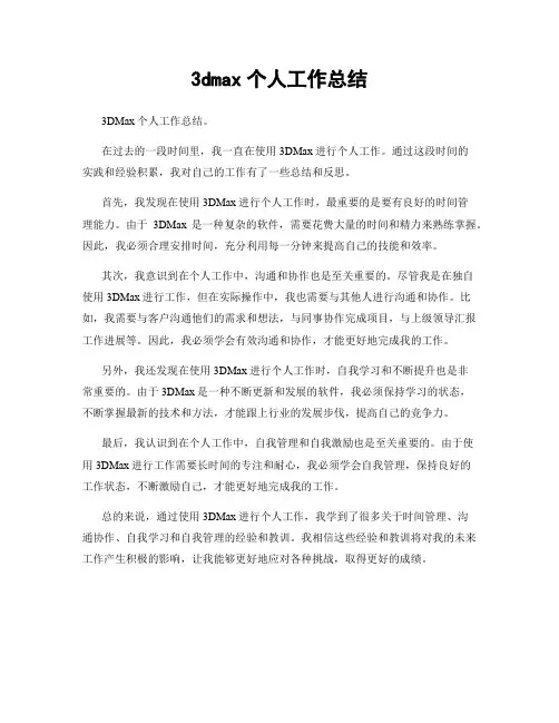 3dmax个人工作总结