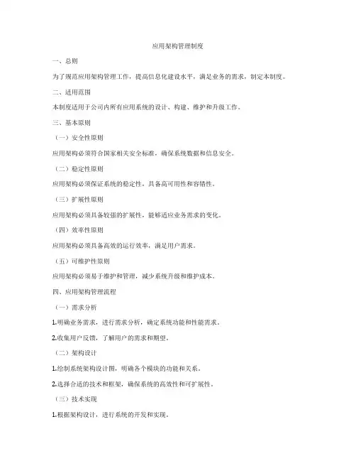 应用架构管理制度