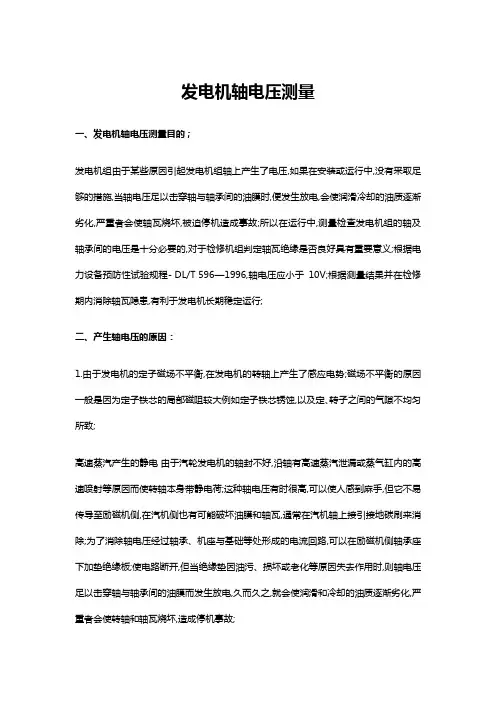 发电机轴电压测量