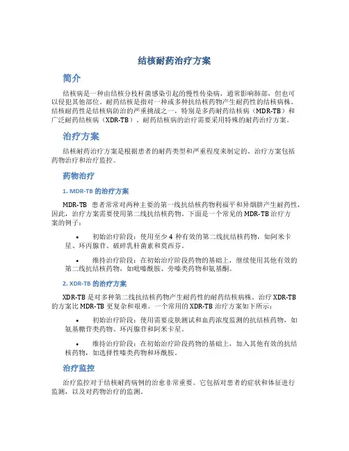 结核耐药治疗方案