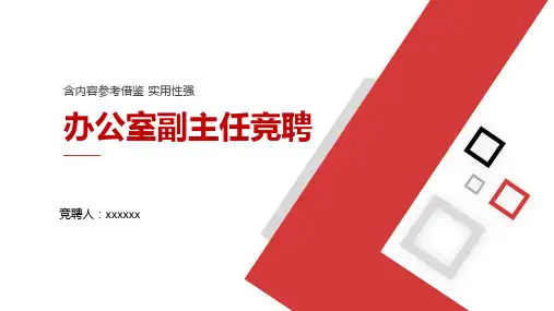 办公室副主任岗位竞聘演讲PPT