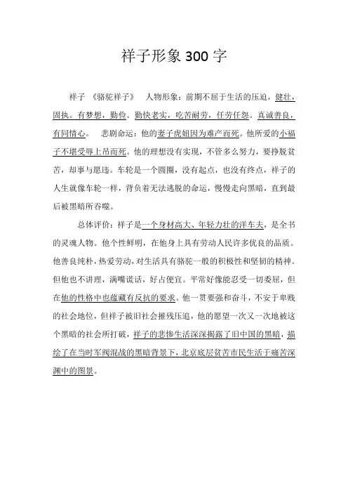 祥子形象300字