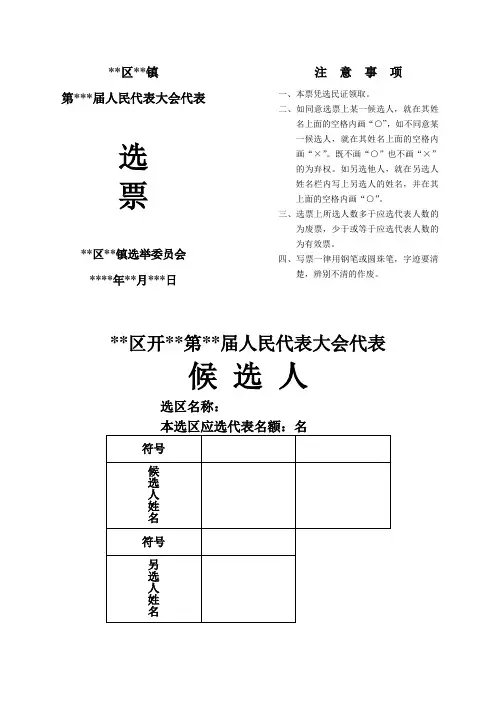 选票样式