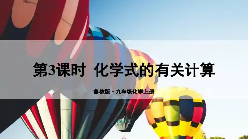 4.1化学式第3课时化学式的有关计算-2024-2025学年初中化学九年级上册(鲁教版)课件