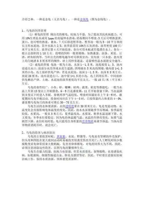 介绍2种,一种是金龟(又名乌龟),一种是金钱龟(图为金钱龟)