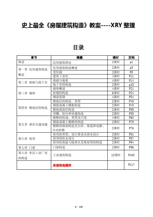 史上最全《房屋建筑构造》教案--XRY整理