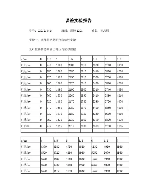 误差实验报告