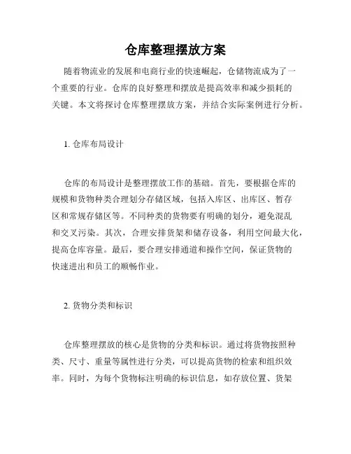 仓库整理摆放方案