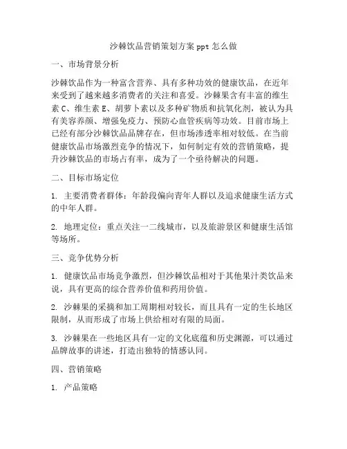 沙棘饮品营销策划方案ppt怎么做