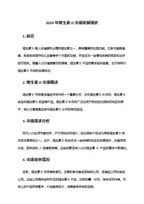 2024年维生素D市场发展现状