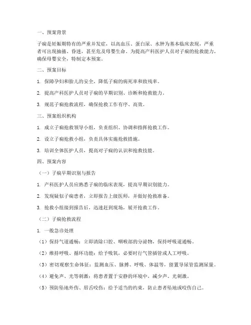 子痫抢救紧急预案流程