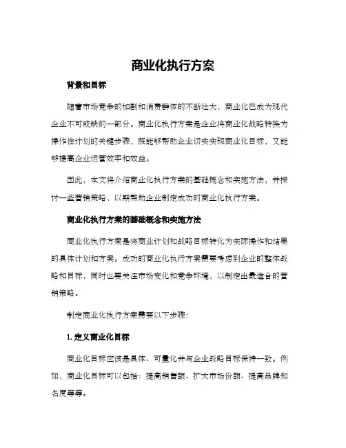商业化执行方案
