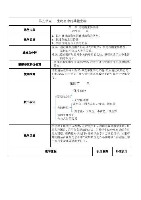 八上生物第一章第四节