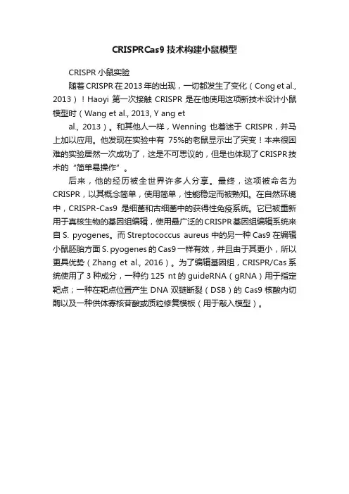 CRISPRCas9技术构建小鼠模型