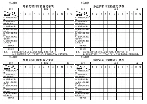 急救箱检查记录表