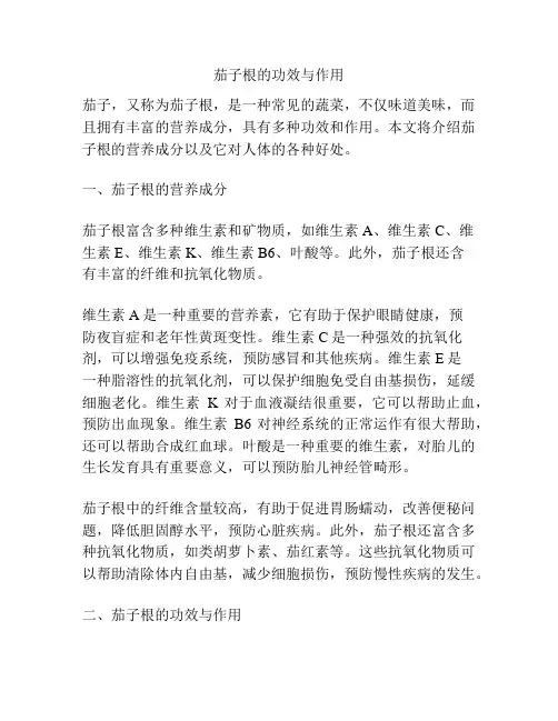 茄子根的功效与作用