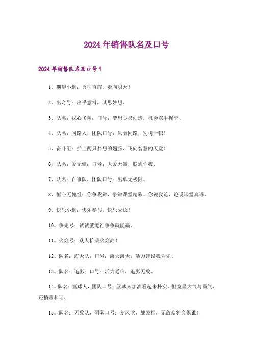 2024年销售队名及口号_1