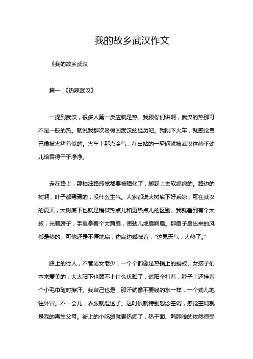 我的故乡武汉作文
