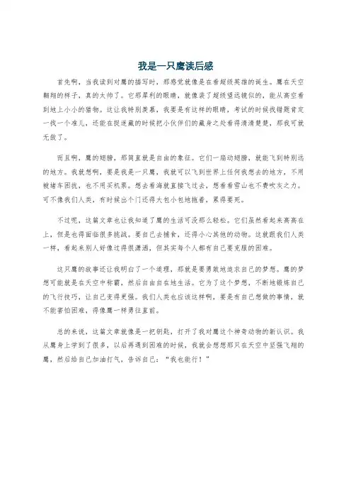 我是一只鹰读后感