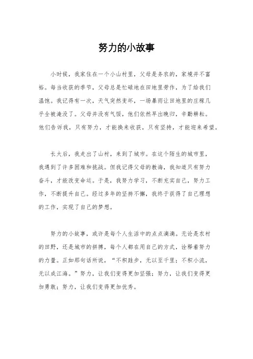 努力的小故事