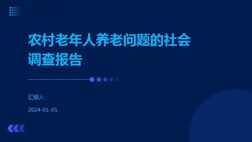 农村老年人养老问题的社会调查报告