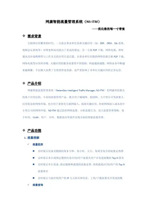 网康智能流量管理系统网站产品介绍非公司版