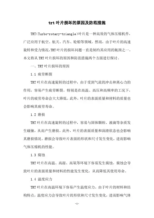 trt叶片损坏的原因及防范措施