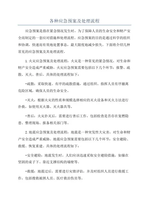 各种应急预案及处理流程