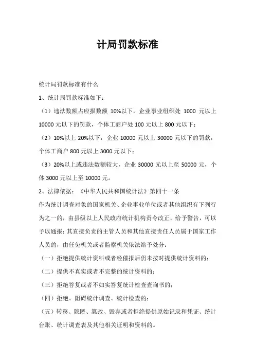 统计执法处罚标准